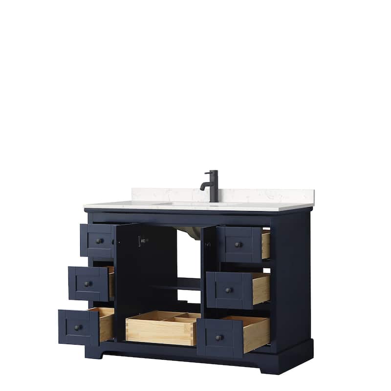 Avery 48 Inch Single Vanity, Cultured Marble Top