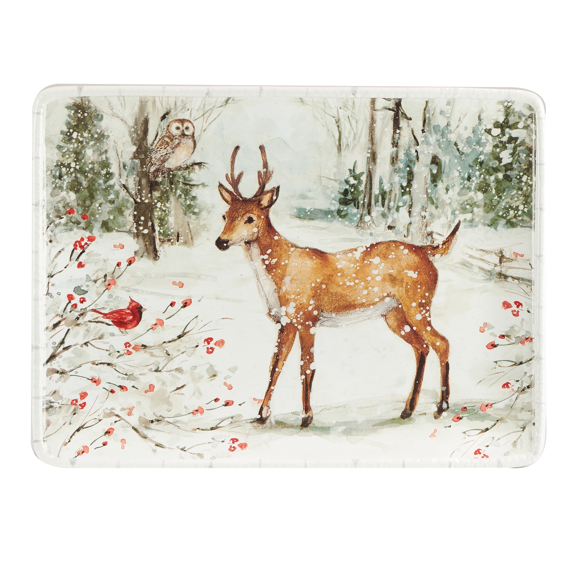 Certified International Winter's Walk Rectangular Platter, 16" X 12"