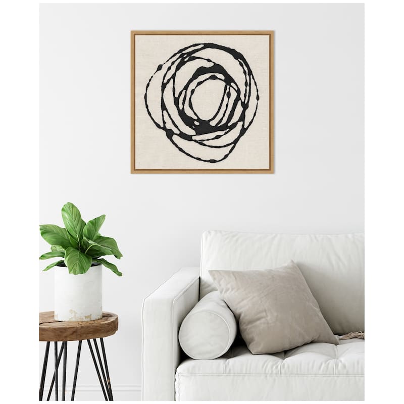 Kate and Laurel Sylvie Flowing Circle Abstract Framed Canvas by The Creative Bunch Studio