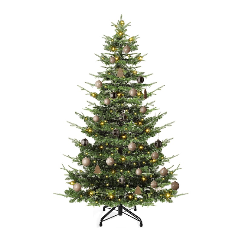 Elegant Pre-Lit Artificial Christmas Tree Collection , Multiple Styles with Remote Control & Snow Flocking - Green - 7.5 Foot