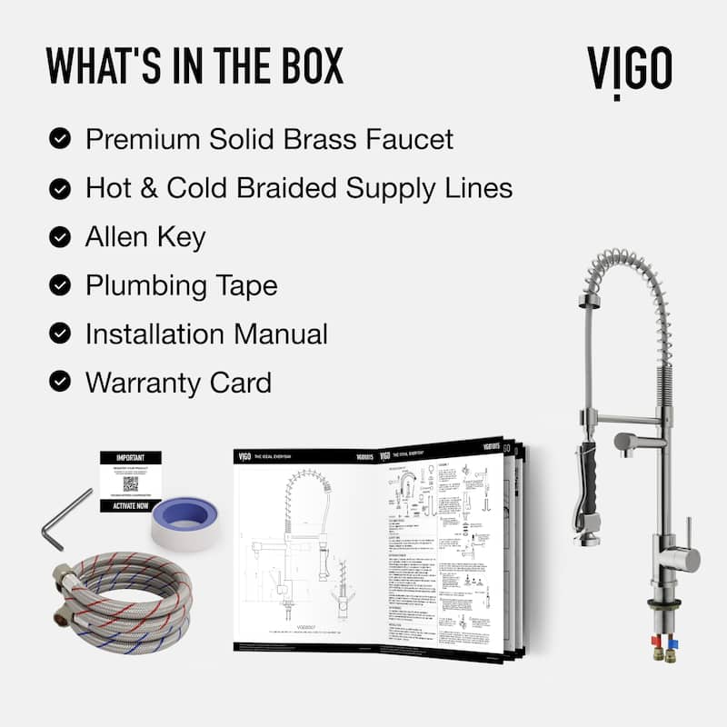 VIGO Zurich 27" H Single Handle Pull-Down Sprayer Kitchen Faucet