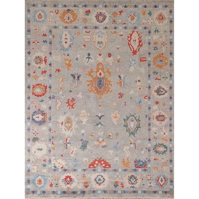 All-Over Oushak Area Rug Wool Carpet - 7'11"x 9'9"
