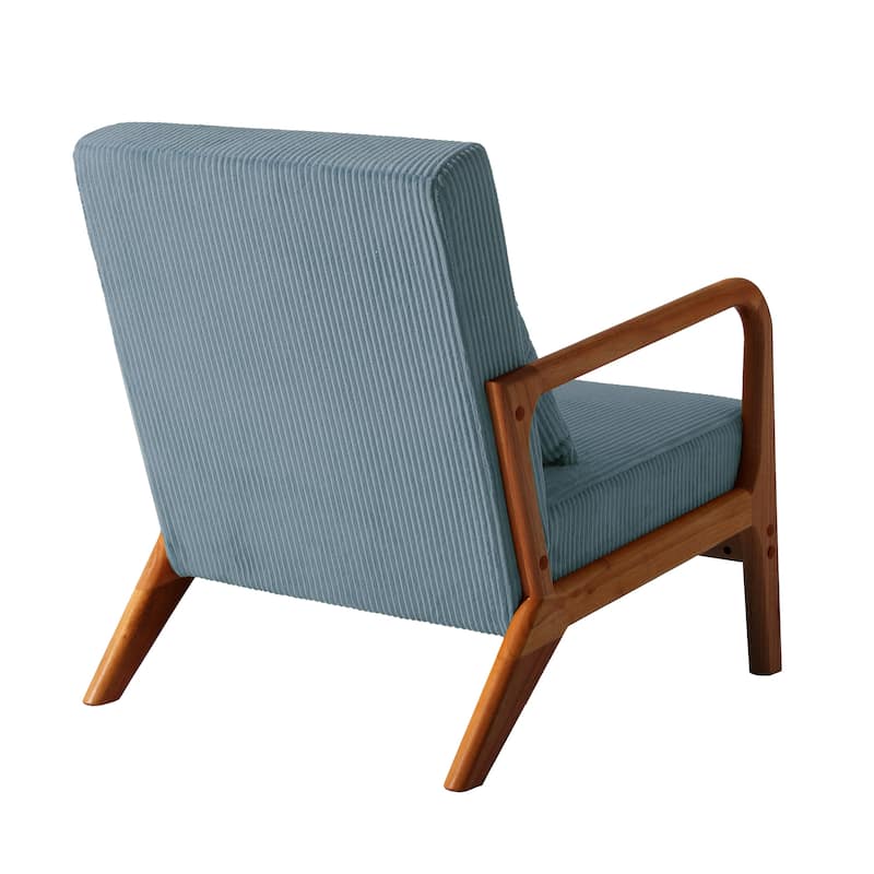 Modern Corduroy Upholstered Accent Chair with Wood Legs Set of 2