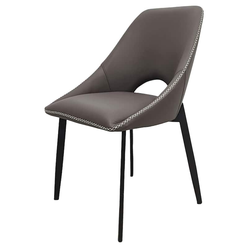 Amalfi Mid-Century Modern Upholstered Dining Chair - Open Back Side Chair with Metal Legs for Kitchen, Dining Room & Living Room