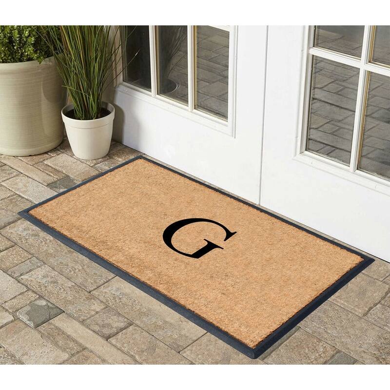 A1HC Rubber and Coir Molded Double Monogrammed Door Mat 30"x48"