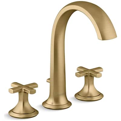 Kallista P25003-CR Script Deck Mounted Roman Tub Filler with Cross