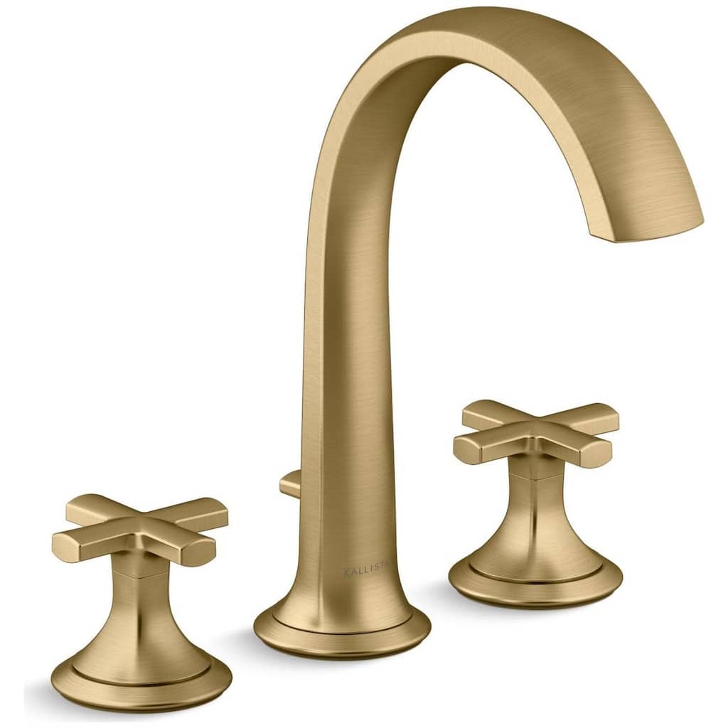 Kallista P25003-CR Script Deck Mounted Roman Tub Filler with Cross