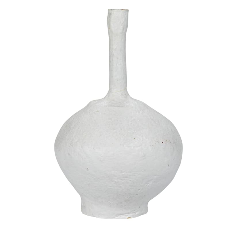 Decorative Paper Mache Taper Holder with Tall Neck - 6.5"L x 6.5"W x 11.0"H