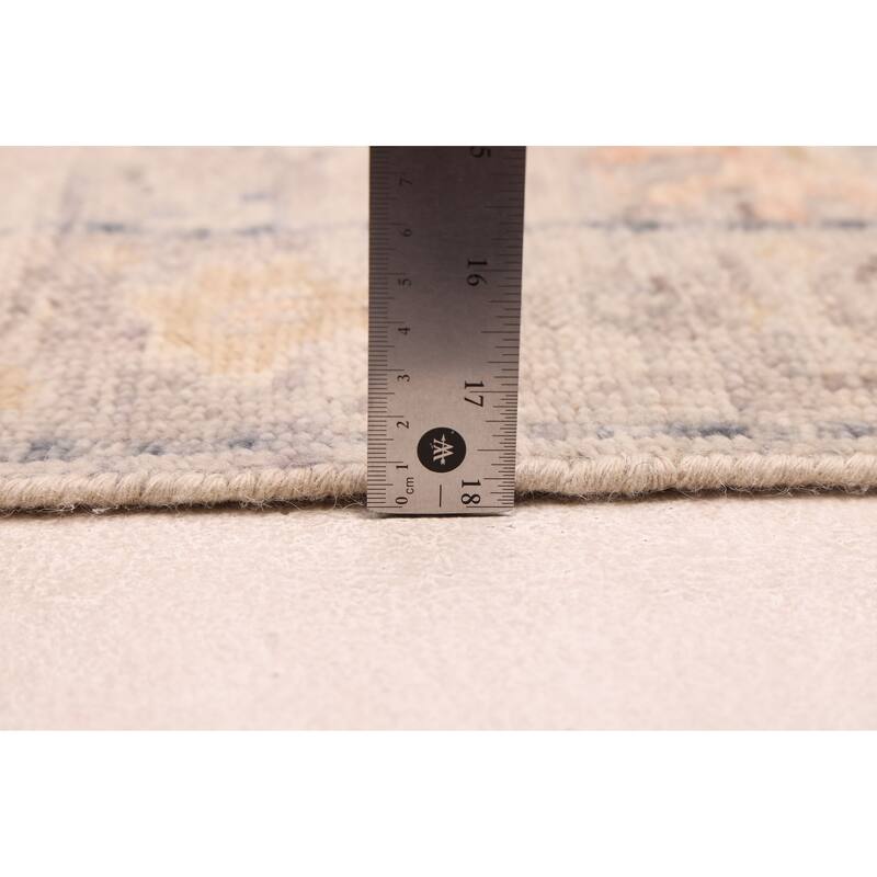 ECARPETGALLERY Hand-knotted Modern Oushak Light Grey Wool Rug - 2'5 x 8'1