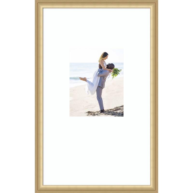 Florence Gold Framed Picture Frame, Photo Frame - 16x26 Matted White 8x10 - Florence Gold