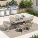 preview thumbnail 1 of 13, PURPLE LEAF 7 Pieces Patio Dining Set with Outdoor Aluminium Square Dining Table and Woven Rattan Chairs