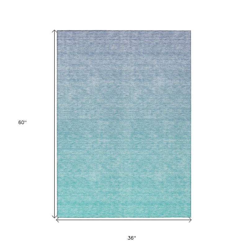 HomeRoots Ombre Transitional Rectangle Outdoor Rug