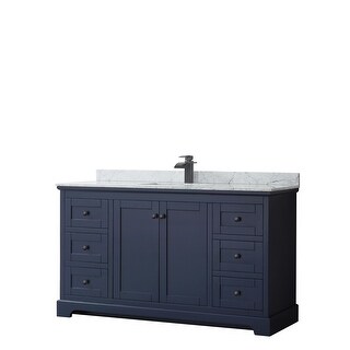 Avery 60-inch Single Vanity, Marble Top, Square Sink, No Mirror