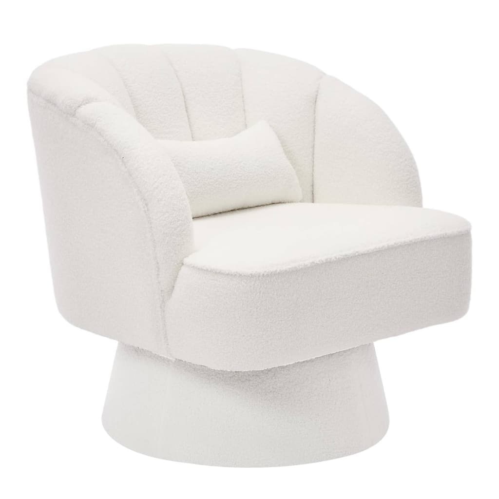 Velvet Upholstered 360° Swivel Accent Chair, Barrel Lounge Chair for Living, Bedroom Reading Nook