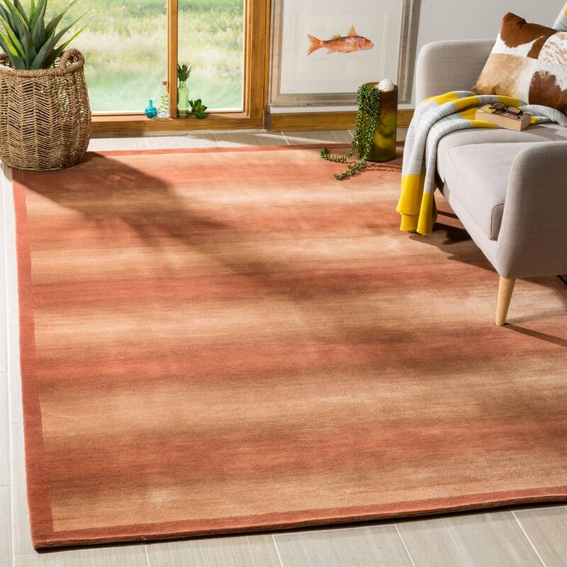 SAFAVIEH Couture Hand-knotted Tibetan Kasey Modern Wool Rug - 6' x 9' - Copper - Rectangle