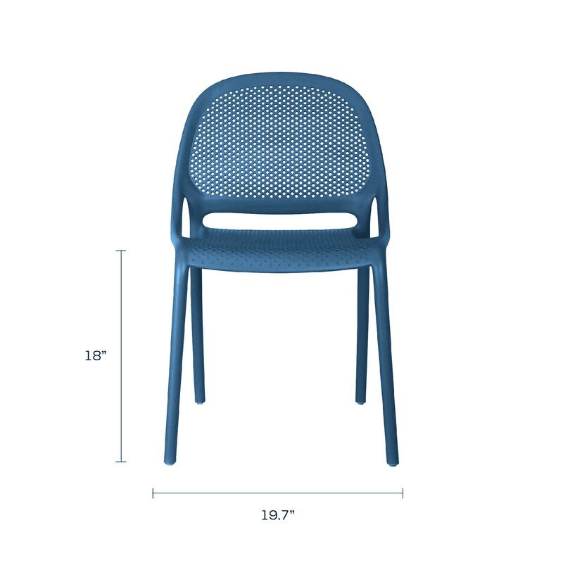 Shay Stackable Plastic Chair for Indoors or Outdoors - Set of 2