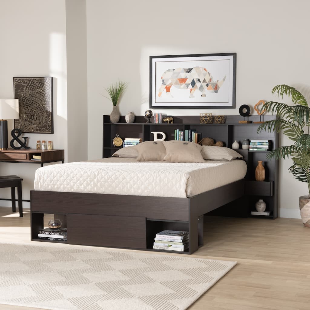 Dexton Modern & Contemporary Wood Platform Storage Bed-Queen