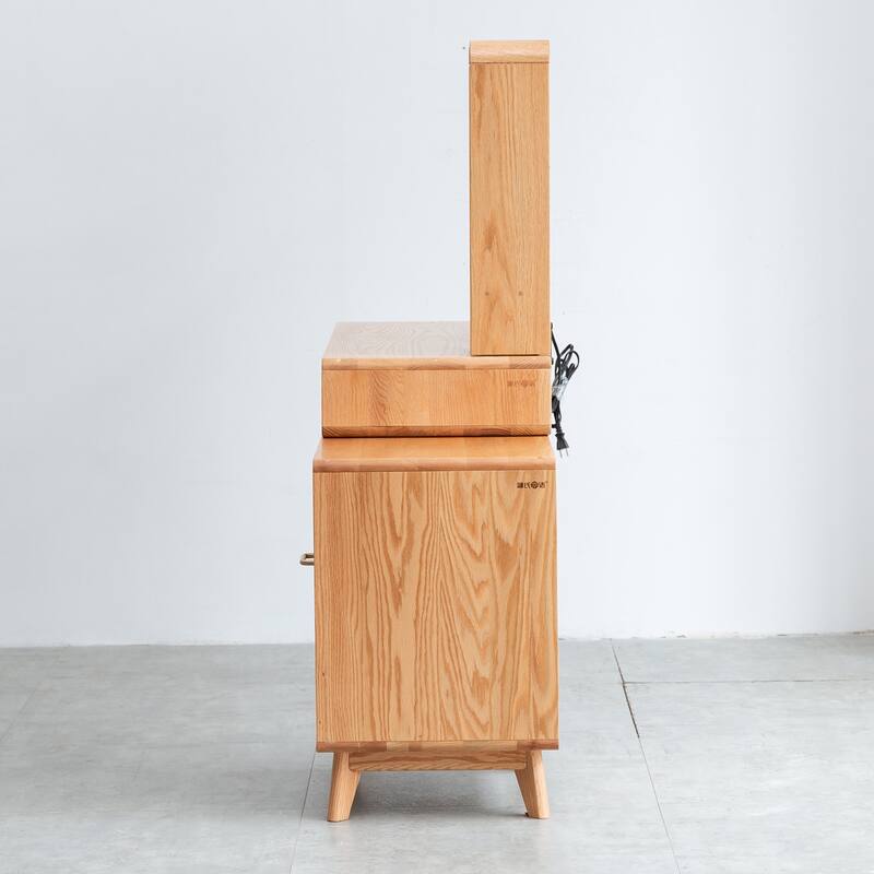 Vanity 100% solid oak desk with 4 drawer for Bedroom