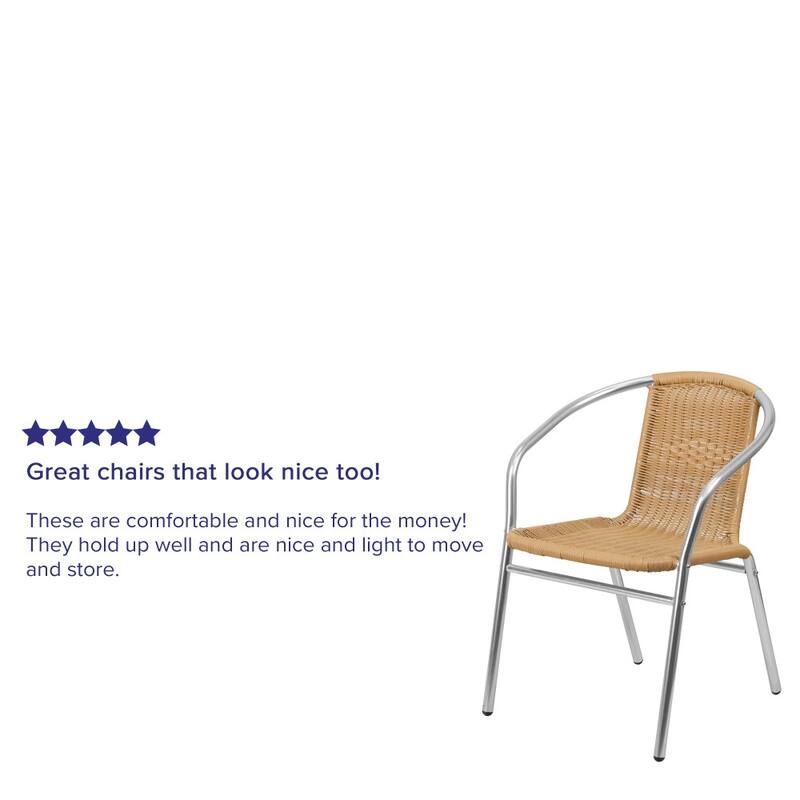 Aluminum and Rattan Commercial Indoor-Outdoor Restaurant Stack Chair