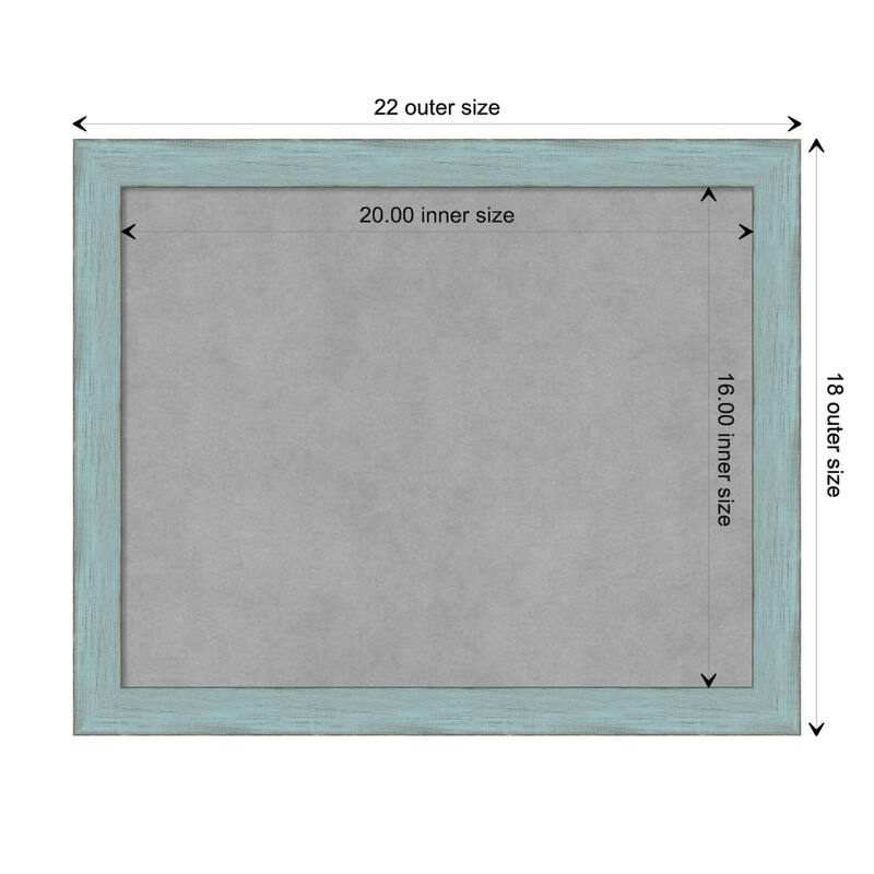 Framed Magnetic Board, Sky Blue Rustic - Board Size 20x16