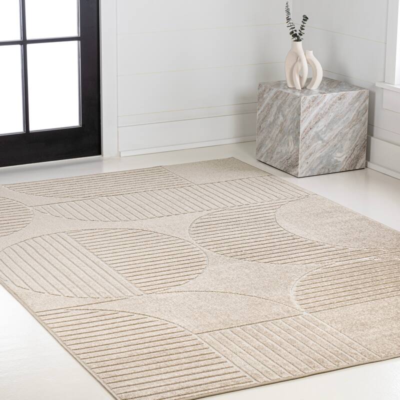 JONATHAN Y Dila Geometric Arch Scandi Striped Ivory/Cream Area Rug