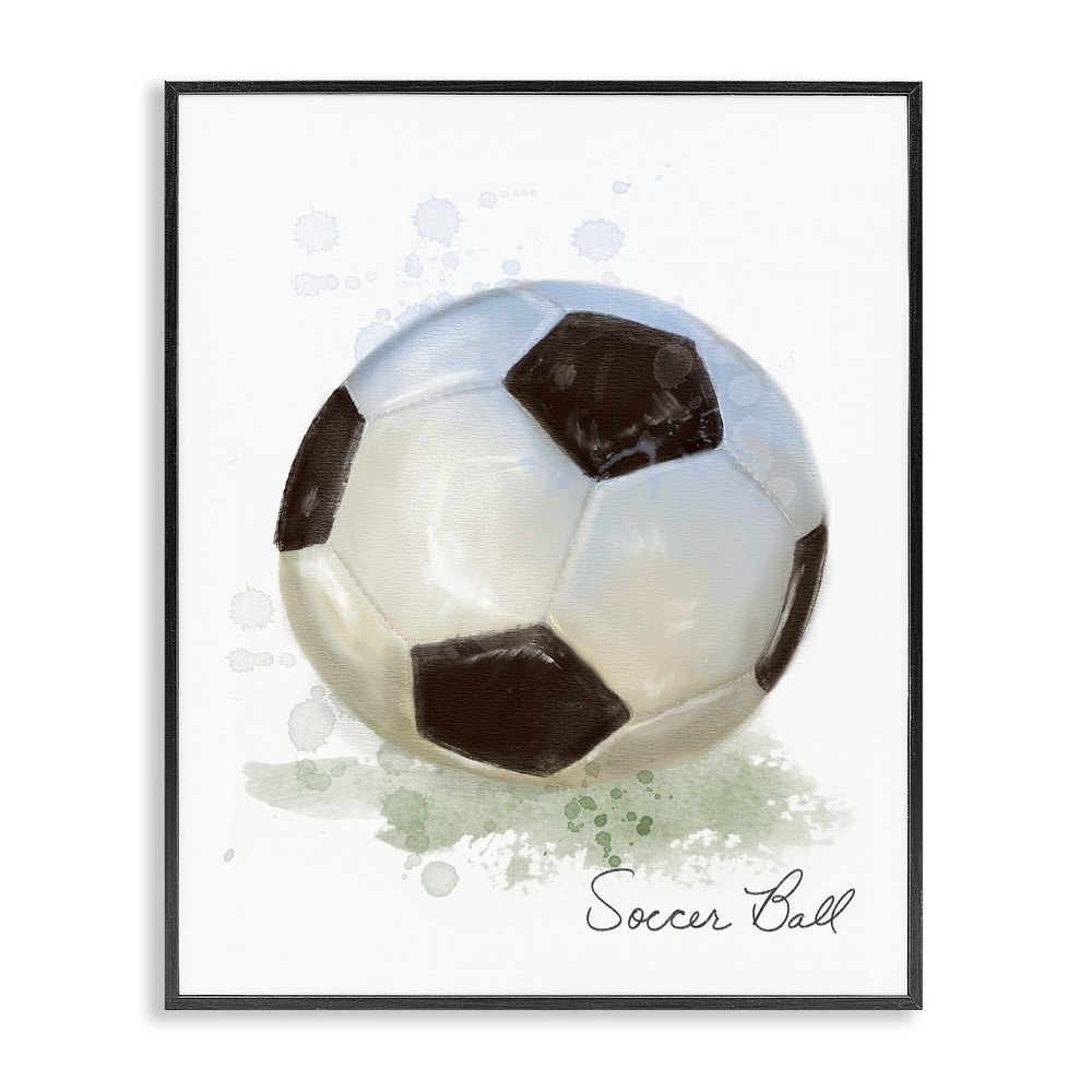 Stupell Soft Pastel Soccer Ball Framed Giclee Art Design By Matthew Piotrowicz
