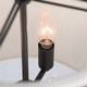 preview thumbnail 6 of 6, Modern Black Chandelier Drum Pendant Lights with Off-white Fabric for Kitchen Island - D13" X H 14"