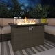 preview thumbnail 3 of 4, Propane Fire Table, 42" Outdoor Gas Fire Pit, 50,000 Btu Steel Fire Table With Glass Wind Guard - N/A