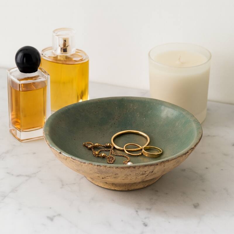 Pottery Modern Handcrafted Decorative Bowl for Home Decor - 4" Brown - 11.75"