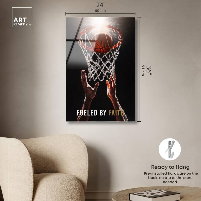 Fueled by Faith Basketball Acrylic by Art Remedy, Ready to Hang