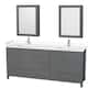 Option Dark Gray, White Cultured Marble Top, Chrome Trim