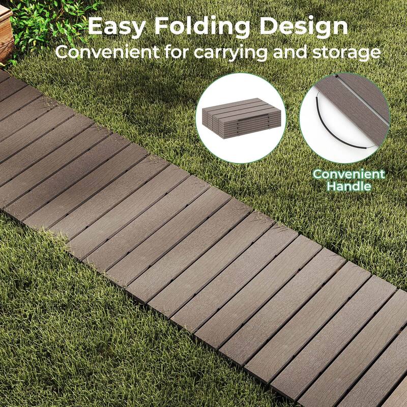 Costway 8 FT Outdoor Pathway with HDPE Frame Non-slip Surface Metal - See Details