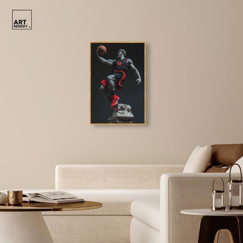 Basketball Sculpture Canvas by Art Remedy