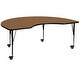 preview thumbnail 20 of 46, Mobile 48''W x 72''L Kidney Thermal Laminate Activity Table - Adj. Short Legs Oak