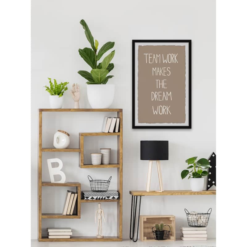 'Team Work Dream Work' Framed Painting Print