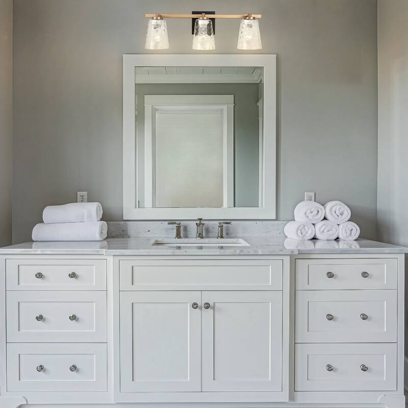 Modern Radiance 3-Light Gold Vanity Light - 22.8"L x 5.9"W x 7.5"H