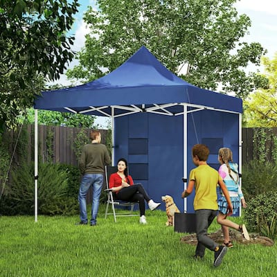 10' x 10' Heavy Duty Pop Up Canopy Tent with Sidewall, UPF50+