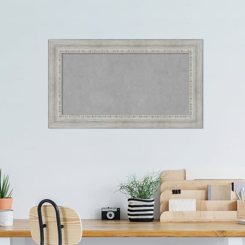 Amanti Art Rustic White Wash Framed Magnetic Board