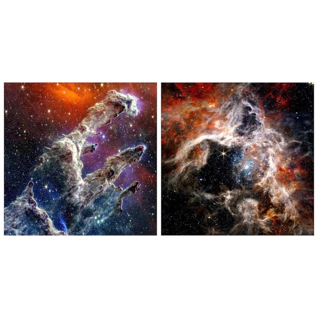 The Eagle and Tarantula Nebula Printed Tempered Glass Wall Art - Multi-Color