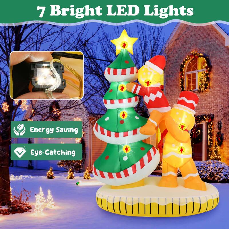 Costway 7 ft Inflatable Christmas Tree with 7Internal LED Lights & - See Details