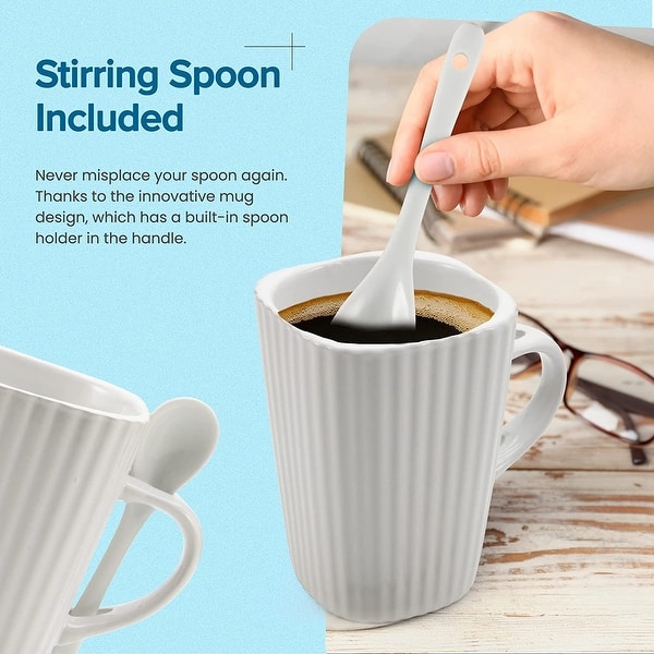 American Atelier 14 oz Coffee Mug and Spoon in Handle Set of 4 - Bed Bath &  Beyond - 38192508