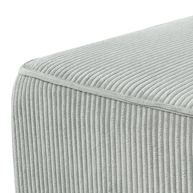 Christopher Knight Home - Modern Upholstered Corduroy Square Ottoman for Living Room with Plush Foam Cushion