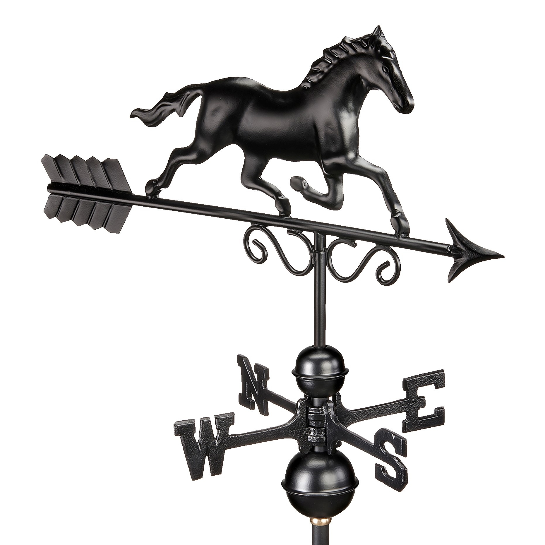 Galloping Horse Weathervane - Pure Copper with Matte Black Finish by Good Directions