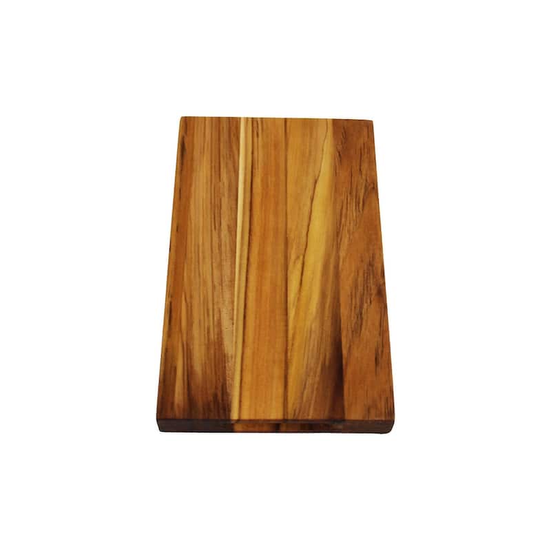 EcoDecors 10" x 6" Teak Cutting Board with Handle, 100% FSC Certified Edge Grain Wood, Snacks & Charcuterie Board