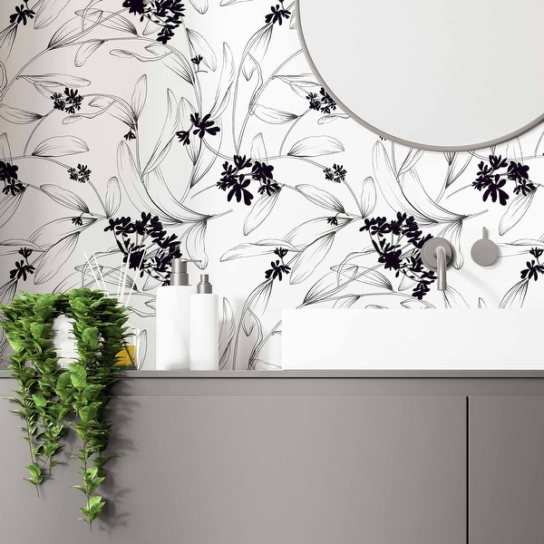 Black and white peel clearance and stick wallpaper