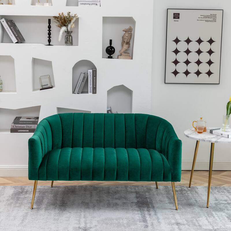 SEYNAR Velvet Upholstered Accent Chair and Loveseat Set