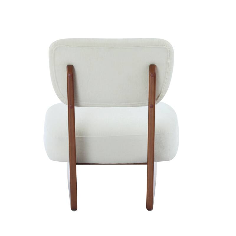 Accent Chairs Set of 2, Upholstered Living Room Chair with Wood Legs, Comfy Lounge Chair with Walnut Finish