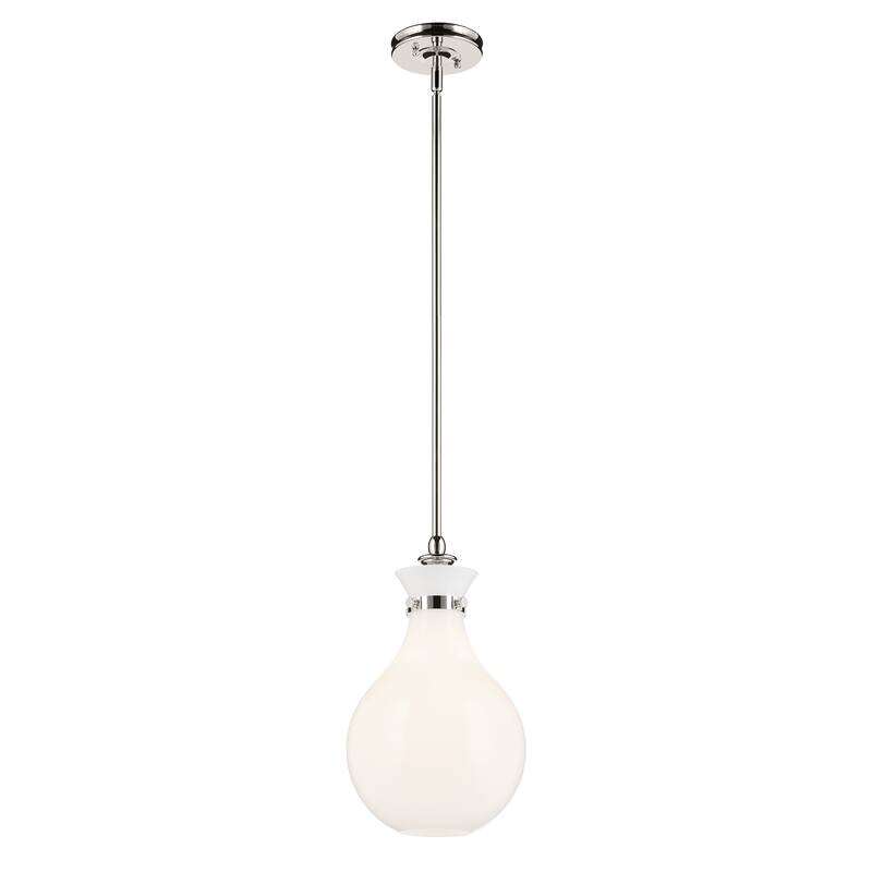 Kichler Lighting Laria 9.75 Inch 1 Light Pendant with Opal Glass in Polished Nickel