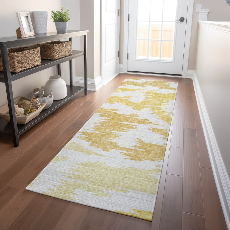 Premium Washable Super Soft Modern Chic Mayfield Rug - Gold - 2' 3" x 7' 6" - Runner