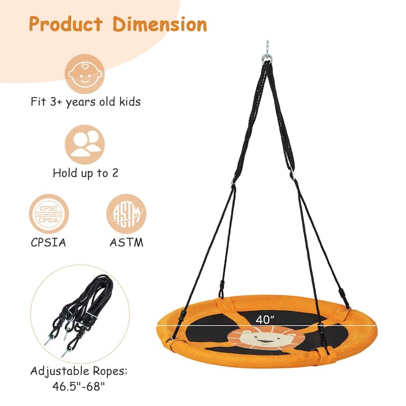 Goplus 40" Flying Saucer Tree Swing Indoor Outdoor Play Set Kids - See Details